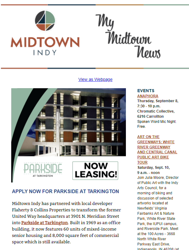 My Midtown newsletter screenshot